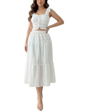 Tedora 2Pc Top & Skirt Set - White