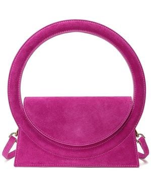 Tiffany & Fred Paris Full-Grain Leather Satchel - Purple