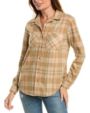 Beach Lunch Lounge Button Front Shirt Jacket - Natural