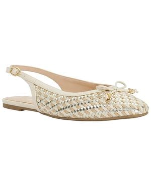 Dune Haiiden Sling Back Flat - White