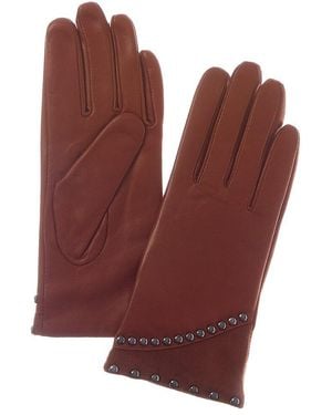 Sofiacashmere Sofiacashmere Classic Cashmere-Lined Nappa Leather Gloves - Red