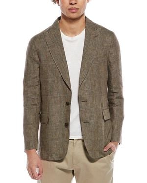 Todd Synder X Champion Plaid Linen Sutton Jacket - Brown