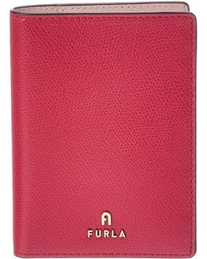 Furla Camelia Leather Passport Holder - Red