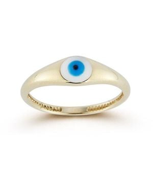 Ember Fine Jewelry 14k Enamel Evil Eye Signet Ring - Multicolour