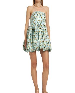 Linda Charm Printed Mini Dress - Green