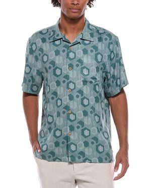 Tommy Bahama Mod Geo Silk Camp Shirt - Blue