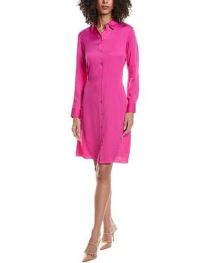 Theory Tie Waist Shirt Dress - Pink