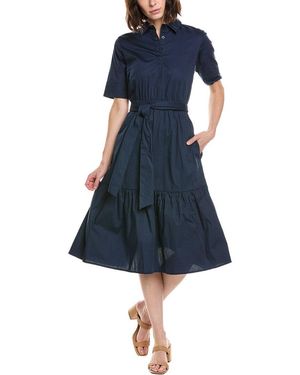Stella Parker Nicolette Drop Waist Midi Shirtdress - Blue