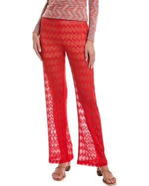 Missoni Viscose Zig Zag Print Pants - Red