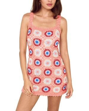 MINKPINK Dev Floral Crochet Mini Dress - Red