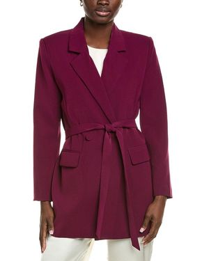 Endless Rose Straight Belted Blazer - Red