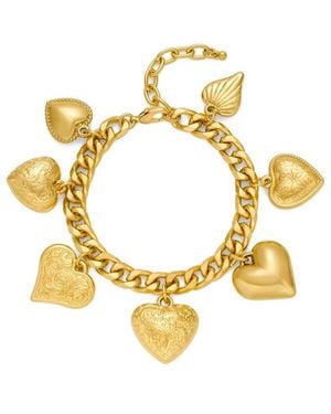Liv Oliver 18K Cz Heart Charm Bracelet - Metallic