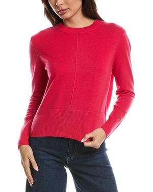 Forte Exposed Seam Crewneck 100% Cashmere Jumper - Red