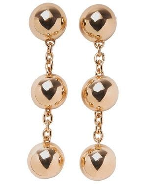 Carolina Herrera Cz Triple Ball Drop Earrings - Metallic