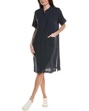 Eileen Fisher Petite Mandarin Collar Shirtdress - Blue