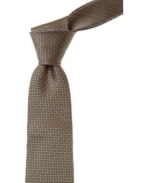 Canali Floral Silk Tie - Grey