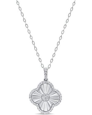 Sabrina Designs 14K 0.61 Ct. Tw. Diamond Clover Necklace - White