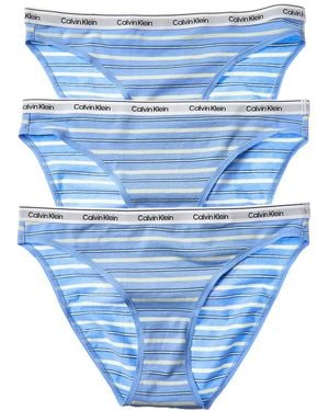 Calvin Klein 3Pk Icon Logo Bikini - Blue