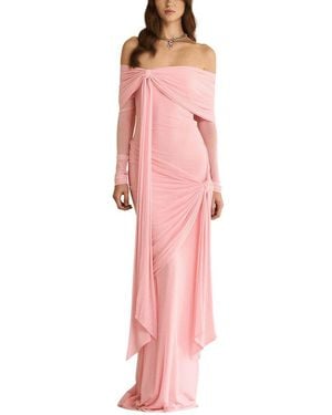 Dilireba Off-The-Shoulder Maxi Dress - Pink