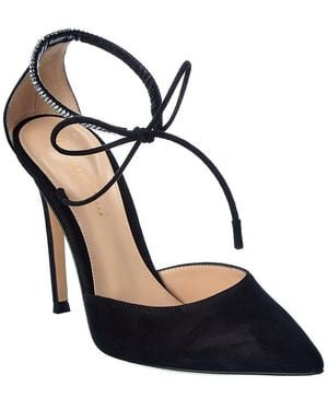 Gianvito Rossi Montecarlo D'Orsay 105 Suede Pump - Black