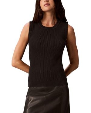 Calvin Klein Rib Crew Neck Tank - Black