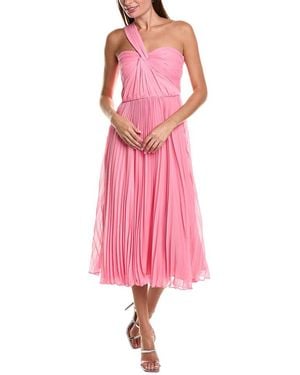 ML Monique Lhuillier Lindsay Chiffon Midi Dress - Pink