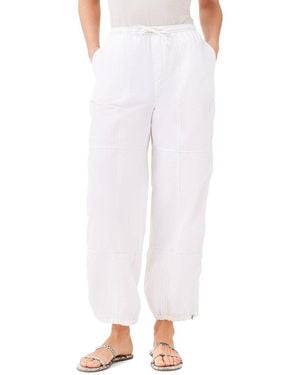 NIC+ZOE Poplin Parachute Ankle Pant - White