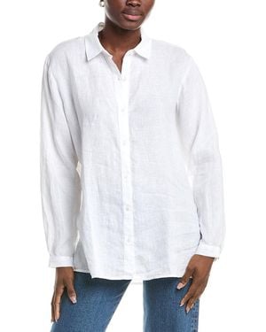 Eileen Fisher Classic Collar Linen Shirt - White