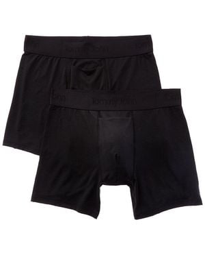 Tommy John 2Pk Second Skin 4" Boxer Brief - Black