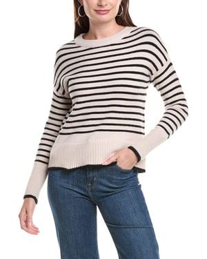 Tahari Stripe Pullover - White