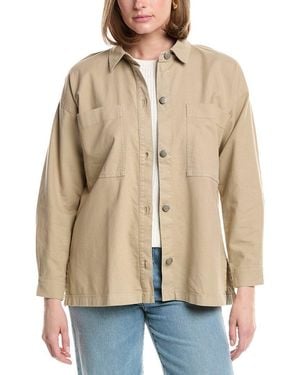 Eileen Fisher Classic Collar Shirt Jacket - Natural