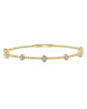 Sabrina Designs 14k 0.45 Ct. Tw. Diamond Clover Flex Bangle Bracelet - White