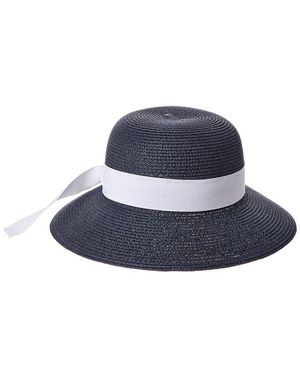 Bruno Magli Med Brim Straw Sun Hat - Blue