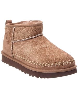 UGG W Classic Ultra Mini Biarritz Suede Bootie - Brown