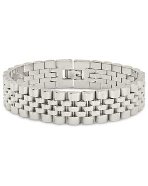 Sterling Forever Rhodium Plated Chunky Chain Watch Band - White