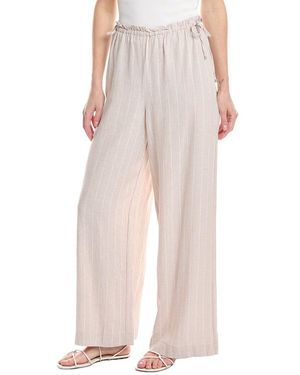 NVLT Side Waist-Tie Wide Leg Linen-Blend Pant - Pink