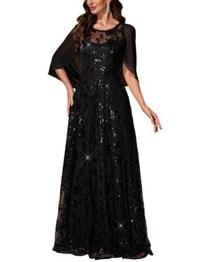 Luna Tuccini Embellished Maxi Dress - Black