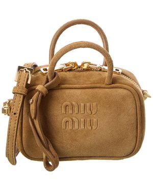 Miu Miu Beau Suede Micro Bag - Brown