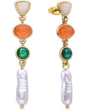 Eye Candy LA Pearl Louise Drop Earrings - White