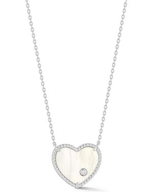 Glaze Jewelry Mother Of Pearl Cz Necklace - White