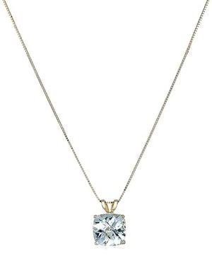 MaxColor 14k 1.70 Ct. Tw. Aquamarine Pendant Necklace - Metallic