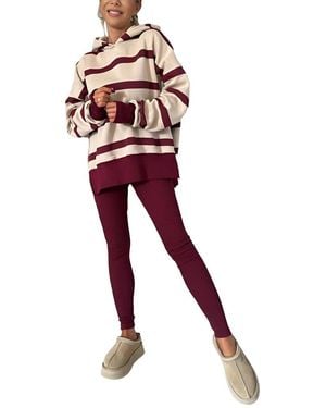 Emma way 2Pc Hoodie & Pant Set - Red