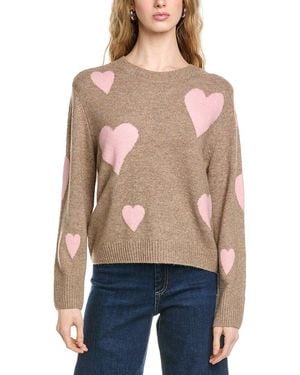 Cece Heart Jacquard Crew Jumper - Blue