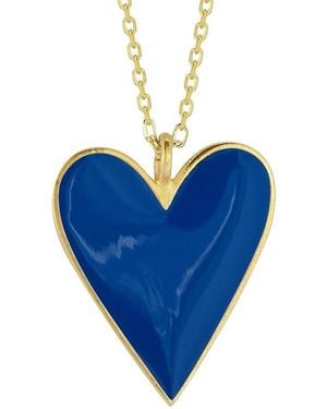 Sphera Milano 14k Over Silver Enamel Necklace - Blue
