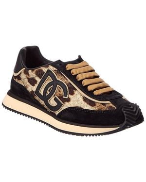 Dolce & Gabbana Dg Cushion Canvas & Leather Trainer - Black