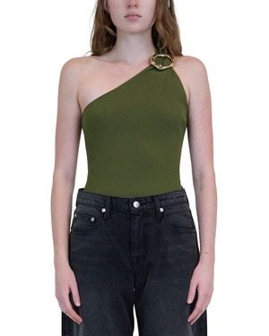 Jonathan Simkhai Fenix One Shoulder Top - Green