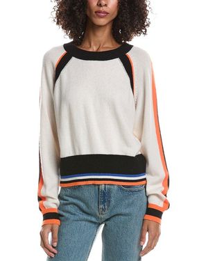 Brodie Cashmere Railey Sporty Raglan Cashmere Jumper - White