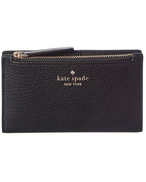 Kate Spade Jackson Small Pebbled Leather Slim Bifold Wallet - Black