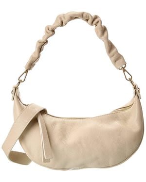 Italian Leather Top Handle Satchel - Natural