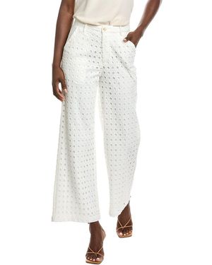 Gracia Eyelet Embroidered Wide Leg Pant - White